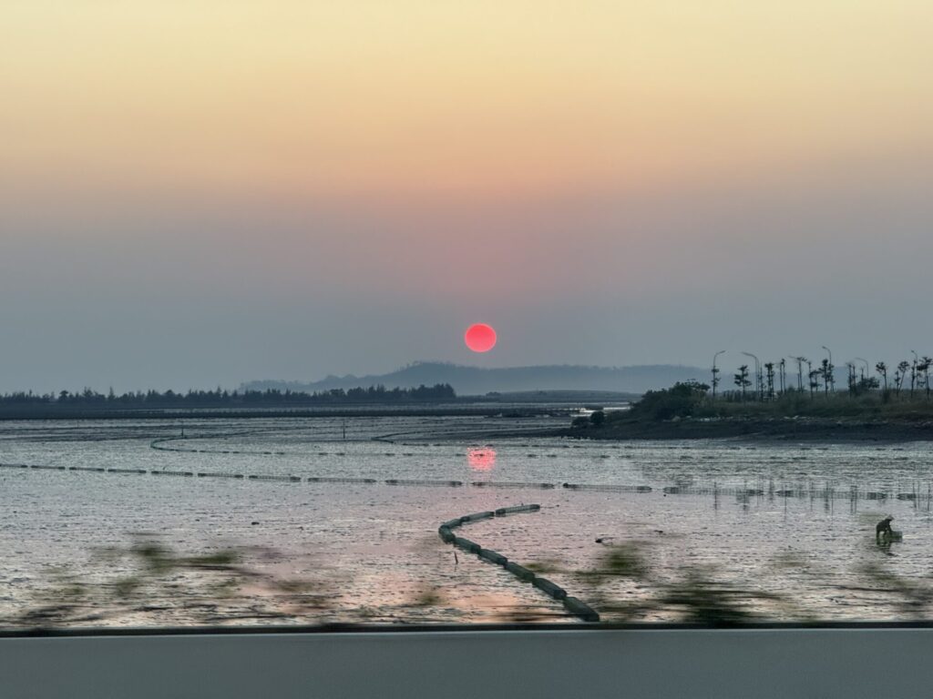 ハロン湾の夕日